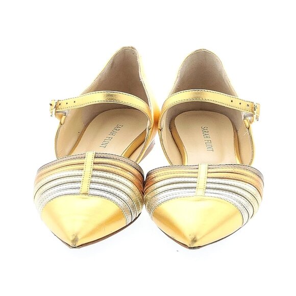 Sarah Flint Aet D’orsay Gold and Silver Women's Flats - Picture 3 of 10